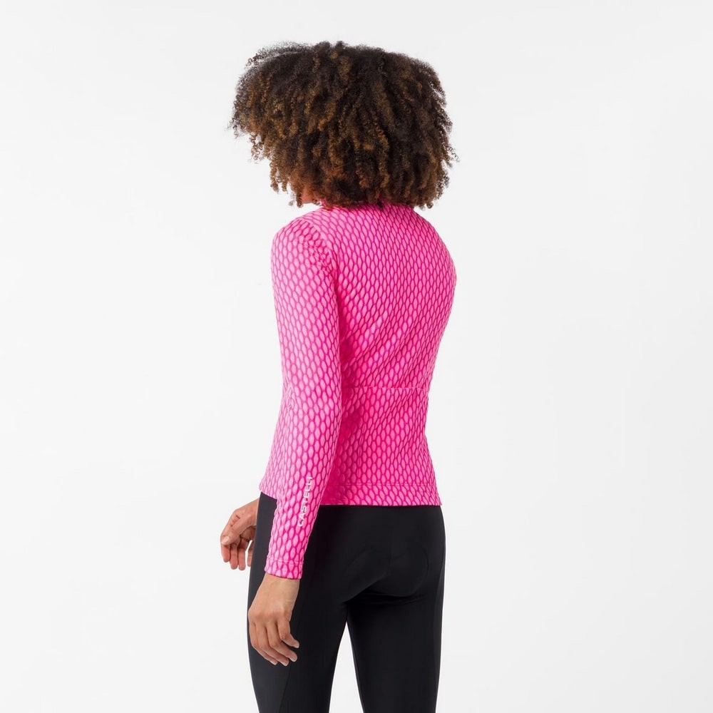 CASTELLI ( カステリ ) 長袖ジャージ VENTRA THERMAL JERSEY ( ベントラ サーマル ジャージ ) ピンクフルオ S レディース