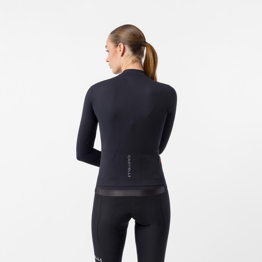 CASTELLI ( カステリ ) 長袖ジャージ THERMOWOVEN W LS JERSEY ( サーモウーブン W LS ジャージ ) ブラック S レディース