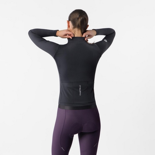 CASTELLI ( カステリ ) 長袖ジャージ ESPRESSO THERMAL 2 W JERSEY ( エスプレッソ サーマル 2 ウィメンズ ジャージ ) ブラック/ホワイト S レディース