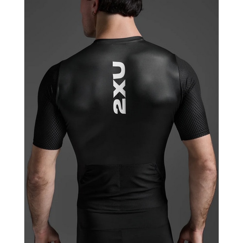 2XU ( �c�[�^�C���Y���[ ) �g���C�X�[�c AERO HEX SLEEVED TRISUIT ( �G�A�� �w�b�N�X �X���[�u �g���C�X�[�c ) �u���b�N/�z���C�g XS