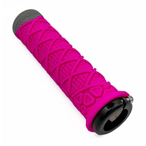 ODI ( オーディーアイ ) グリップ VANQUISH V2.1 LOCK-ON GRIPS ( バンキッシュ V2.1 ロックオン グリップ ) ピンク/グレー
