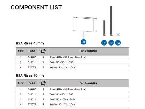 PROFILE DESIGN ( vt@C fUC ) GAo[iANZT[j HSA RISER KIT 45mm