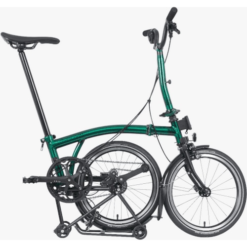 BROMPTON ( ブロンプトン ) 折りたたみ自転車 P LINE URBAN MID ( Pライン アーバン ミッド ) M4R リアキャリア付 エメラルドラッカー ( 適正身長145-185cm前後 )