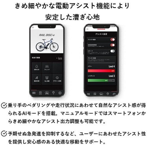 SmaChari ( スマチャリ ) 電動アシスト自転車(e-bike) RAIL DISC-E 【耐パンク特別仕様車】 ( レイル ディスク イー ) マットブラック 440 ( 身長目安165-180cm前後 )