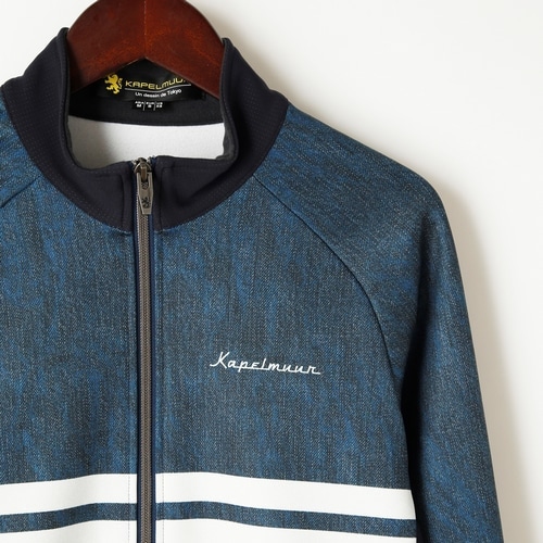 ■新品■　カペルミュール　M　サーモジャケット ボーダー ブラックデニムプリント KAPELMUUR ( カペルミュール ) ジャケット サーモジャケット