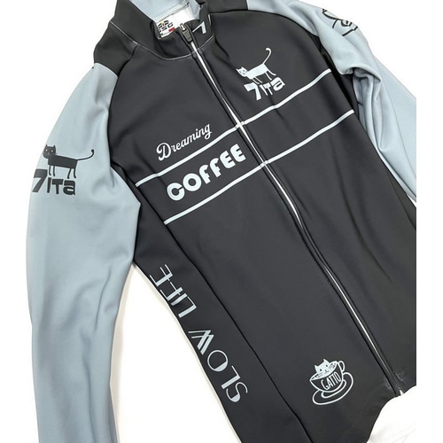 7-ITA ( セブンアイティエー ) 長袖ジャージ 【オンライン専売】 CAFE CAT LADY LS JERSEY ( カフェキャット レディース ロングスリーブジャージ ) グラファイト M レディース