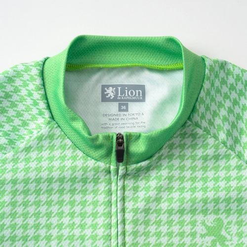 KAPELMUUR ( カペルミュール ) 半袖ジャージ レディース プリント半袖ジャージ マイクロ千鳥 ライトグリーン 38