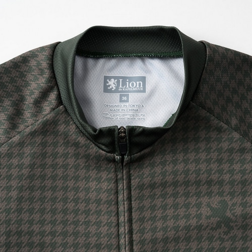 KAPELMUUR ( カペルミュール ) 半袖ジャージ レディース プリント半袖ジャージ マイクロ千鳥 ダークグリーン 36