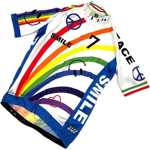 7-ITA ( セブンアイティエー ) 半袖ジャージ RAINBOW SMILE JERSEY ( レインボー スマイル ジャージ ) オフホワイト M