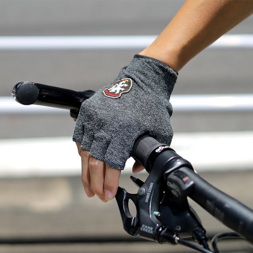 KAPELMUUR ( カペルミュール ) 指切りグローブ パイル地ショートグローブ メランジグレー XS