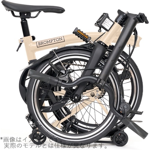 BROMPTON ( ブロンプトン ) 折りたたみ自転車 P LINE MK2 ( Pライン マーク2 ) 4速 LOW ラックあり S4R デューンサンド ( 適正身長145-185cm前後 )