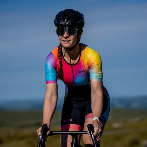 ZONE3 ( ゾーンスリー ) トライスーツ WOMEN’S ACTIVATE+ SHORT SLEEVE TRISUIT ( ウィメンズ アクティベート+ ショートスリーブ トライスーツ ) ネオン/ブラック M レディース