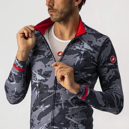 CASTELLI ( カステリ ) 長袖ジャージ UNLIMITED THRML JERSEY ( アンリミテッド サーマル ジャージ ) 988 グレー/ブルー XS