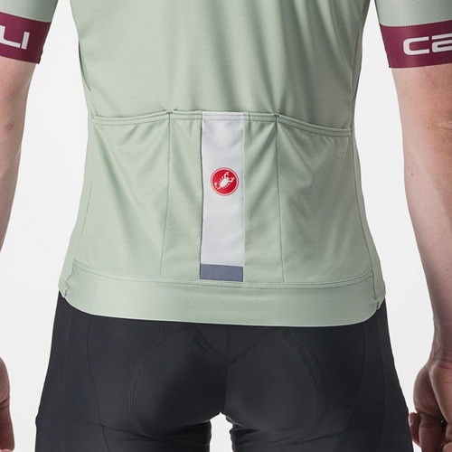 CASTELLI ( カステリ ) 半袖ジャージ ENTRATA VI JERSEY ( エントラータ VI ジャージ ) DEFENDER GREEN / BORDEAUX - SILVER GRAY ( ディフェンダーグリーン / ボルドー - シルバーグレー ) XS