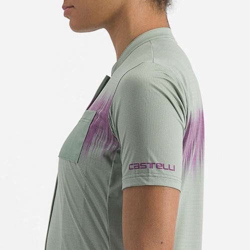 CASTELLI ( カステリ ) 半袖ジャージ UNLIMITED SENTIERO 2 JERSEY ( アンリミテッド センティエロ 2 ジャージ ) 346 ディフェンダー グリーン S レディース