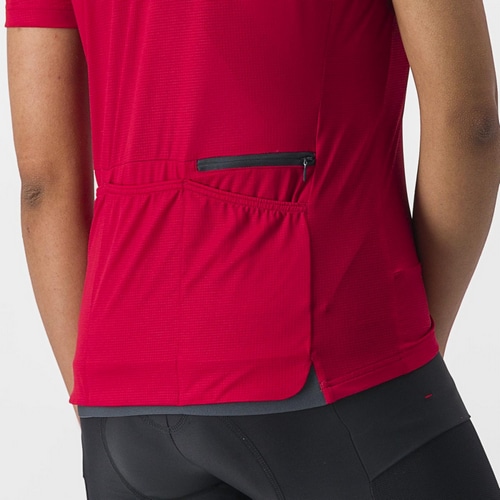 CASTELLI ( カステリ ) 半袖ジャージ UNLIMITED SENTIERO 2 JERSEY ( アンリミテッド センティエロ 2 ジャージ ) 611 ダーク レッド XL レディース