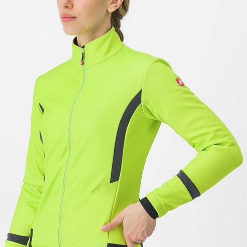 CASTELLI ( カステリ ) ジャケット DINAMICA 2 JACKET ( ディナミカ 2 ジャケット ) エレクトリックライム/ブラックリフレックス XS レディース