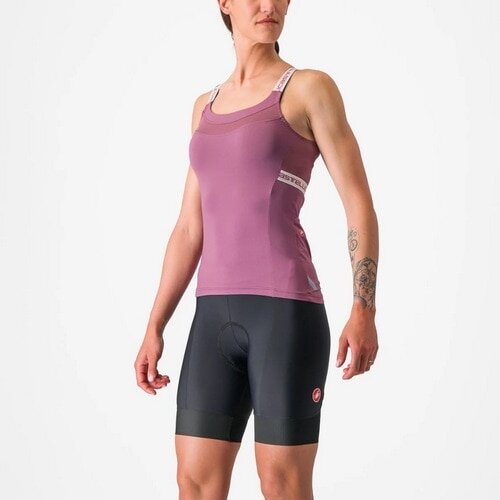 CASTELLI ( カステリ ) Tシャツ・カジュアルウェア BAVETTE TOP ( バヴェット トップ ) ディープパープル/アイボリー XL レディース