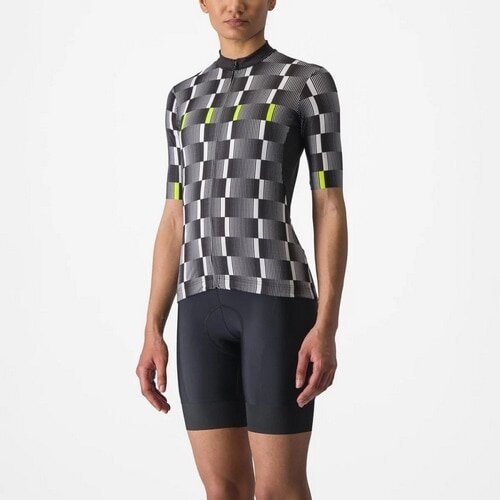 CASTELLI ( カステリ ) 半袖ジャージ DIMENSIONE JERSEY ( ディメンション ジャージ ) ブラック/ホワイト-エレクトリックライム S レディース