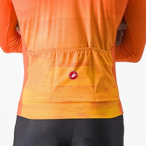 CASTELLI ( カステリ ) 長袖ジャージ UNLIMITED THERMAL JERSEY ( アンリミテッド サーマル ジャージ ) オレンジラスト/ゴールデンロッド M
