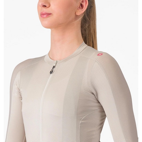 CASTELLI ( カステリ ) 長袖ジャージ ESPRESSO W LONG SLEEVE JERSEY ( エスプレッソ ウィメンズ ロングスリーブジャージ ) シルバームーン/ダークグレー S レディース