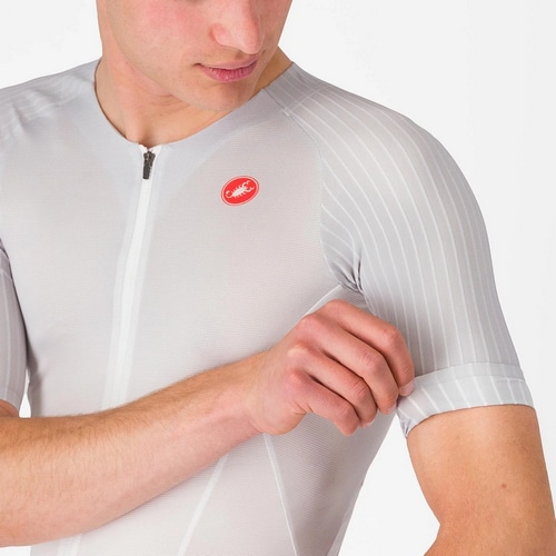 CASTELLI ( カステリ ) 半袖ジャージ FREE SPEED 3 RACE TOP ( フリー スピード 3 レーストップ ) ホワイト/シルバーグレー M