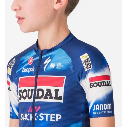 CASTELLI ( カステリ ) 半袖ジャージ AERO KID JERSEY ( エアロ キッズ ジャージ ) ブルー/レッド ( クイックステップ ) 4A