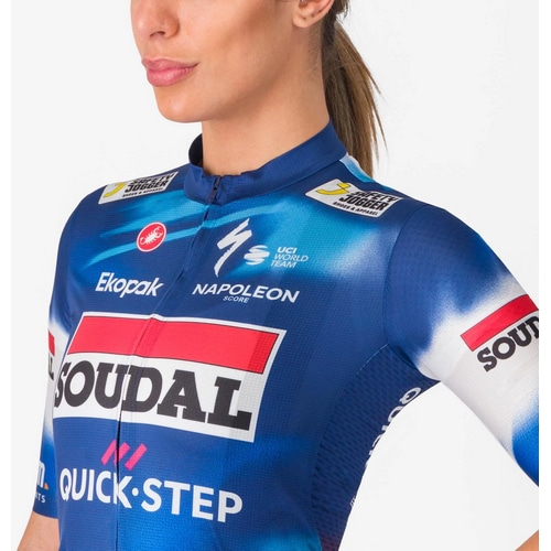 CASTELLI ( カステリ ) 半袖ジャージ COMPETIZIONE 3 W JERSEY ( コンペティツィオーネ 3 ウィメンズ ジャージ ) ブルー/レッド ( クイックステップ ) XS レディース