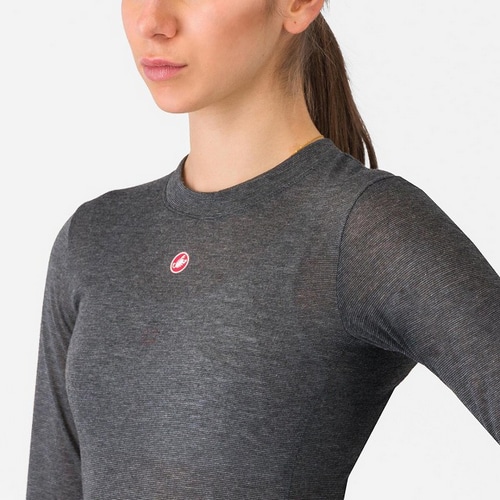 CASTELLI ( カステリ ) 長袖インナー MEDIO BASE LAYER W LONG SLEEVE ( メディオ ベースレイヤー W ロングスリーブ ) 006 メランジ グレー XS レディース