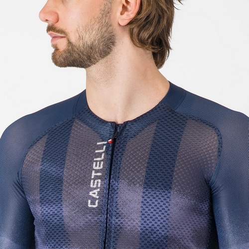 CASTELLI ( カステリ ) 半袖ジャージ CLIMBER'S A/C JERSEY ( クライマーズ A/C ジャージ ) ベルジャンブルー/ウィンタースカイ S