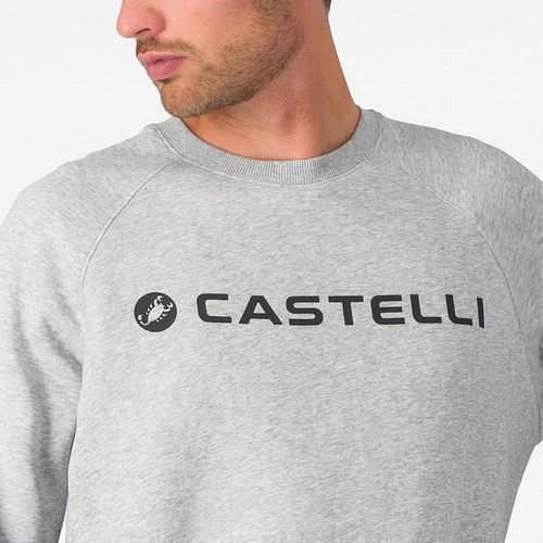 CASTELLI ( カステリ ) Tシャツ・カジュアルウェア LOGO SWEATSHIRT ( ロゴ スウェットシャツ ) メランジグレー M
