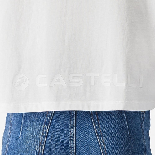CASTELLI ( �J�X�e�� ) �s�V���c�E�J�W���A���E�F�A LOGO W TEE ( ���S �E�B�����Y �e�B�[ ) �z���C�g S ���f�B�[�X