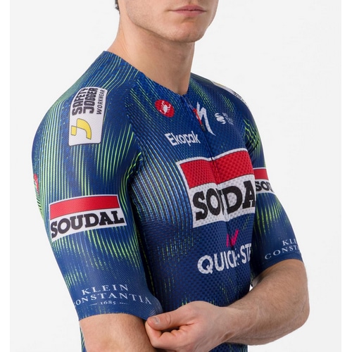 CASTELLI ( カステリ ) 半袖ジャージ CLIMBER'S A/C JERSEY ( クライマーズ A/C ジャージ ) ブルー/エレクトリックライム XS