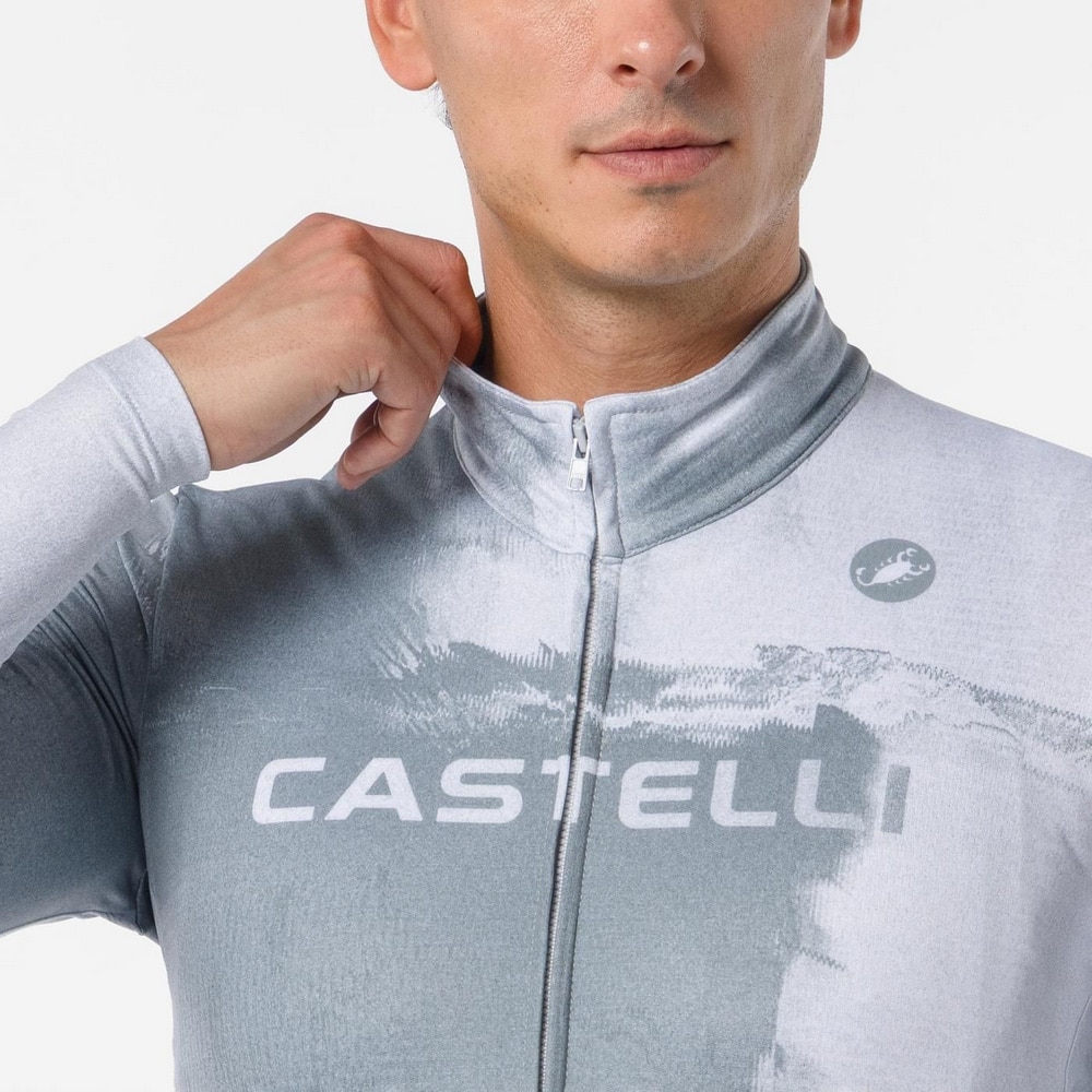 CASTELLI ( カステリ ) 長袖ジャージ NEBULA THERMAL LS JERSEY ( ネビュラ サーマル LS ジャージ ) シルバーグレー/ニッケルグレー M