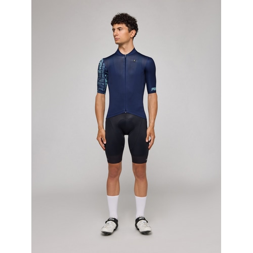 PISSEI ( ピセイ ) 半袖ジャージ PRIME SHORT SLEEVE JERSEY ( プライム ショートスリーブジャージ ) ブルー/レタリング L