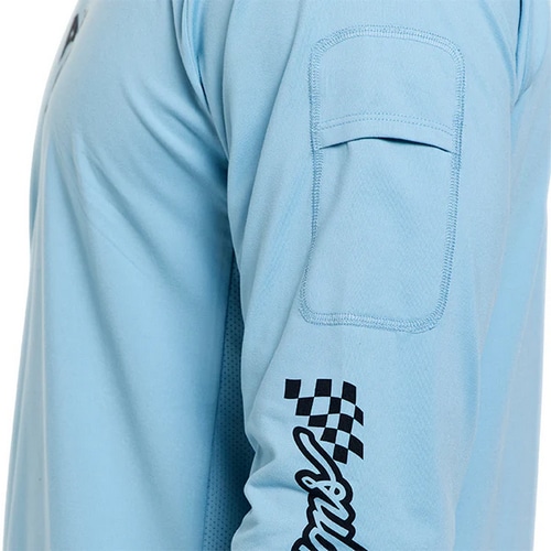 TROY LEE DESIGNS ( トロイリー デザインズ ) 長袖ジャージ RUCKUS LS RIDE TEE ( ラッカス ロングスリーブライドT ) ウェーブス ドーンブルー M