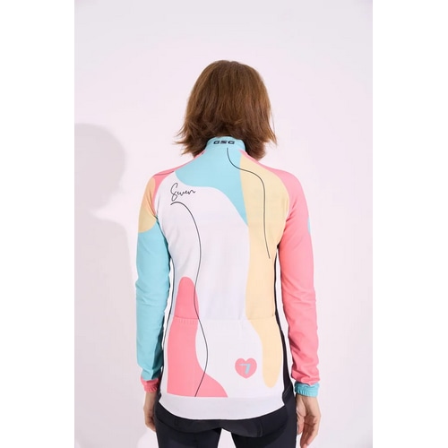 7-ITA ( セブンアイティエー ) 長袖ジャージ SCANDINAVIA LADY LS JERSEY 【アウトレット特価品】 ( スカンジナビア レディース ロングスリーブジャージ ) ホワイト/レッド XS レディース