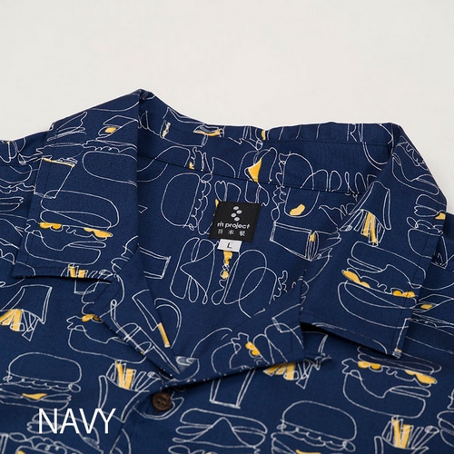 rin project ( リンプロジェクト ) Tシャツ・カジュアルウェア サイクリストアロハ バーガー ネイビー M