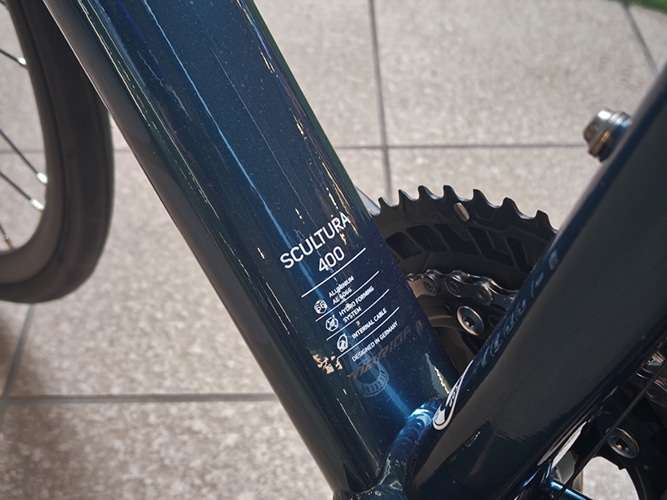 MERIDA ( �����_ ) ���[�h�o�C�N SCULTURA 400 ( �X�N���g�D�[�� 400 ) �e�B�[���u���[ / �V���o�[�u���\ ( FB01 ) 44 / XXS  (�K���g���ڈ�155-165cm�O��)