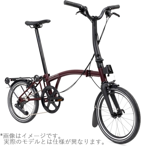 BROMPTON ( ブロンプトン ) 折りたたみ自転車 P LINE MK2 ( Pライン マーク2 ) 12速 MID ラックあり MLR プラムレッド ( 適正身長145-185cm前後 )
