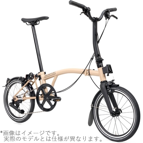 BROMPTON ( ブロンプトン ) 折りたたみ自転車 P LINE MK2 ( Pライン マーク2 ) 12速 MID ラックなし MLL デューンサンド ( 適正身長145-185cm前後 )