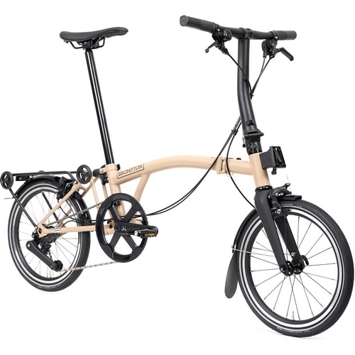 BROMPTON ( ブロンプトン ) 折りたたみ自転車 P LINE MK2 ( Pライン マーク2 ) 4速 LOW ラックあり S4R デューンサンド ( 適正身長145-185cm前後 )