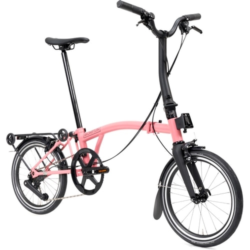 BROMPTON ( ブロンプトン ) 折りたたみ自転車 P LINE MK2 ( Pライン マーク2 ) 4速 MID ラックあり M4R フラミンゴピンク ( 適正身長145-185cm前後 )