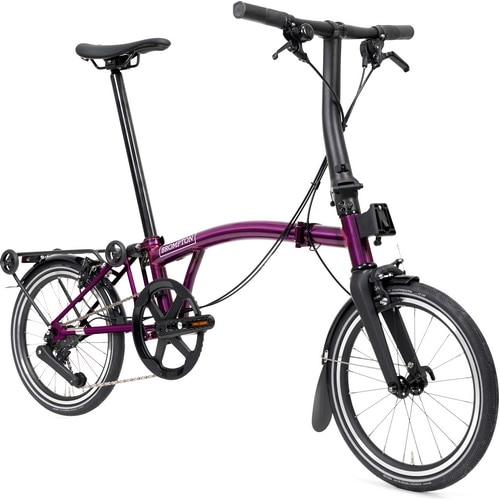 BROMPTON ( ブロンプトン ) 折りたたみ自転車 P LINE MK2 ( Pライン マーク2 ) 4速 LOW ラックあり S4R アメジストラッカー ( 適正身長145-185cm前後 )