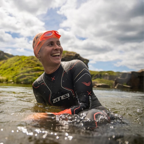 ZONE3 ( ゾーンスリー ) ウェットスーツ WOMEN’S VANQUISH-X WETSUIT ( ウィメンズ ヴァンキッシュ-エックス ウェットスーツ ) ブラック/コーラル XS レディース