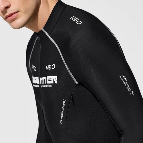 MBO ( エムビーオー ) 長袖ジャージ C362 MEN'S LONG SLEEVE THERMAL JERSEY CARVICO ( メンズ ロングスリーブ サーマル ジャージ カルヴィコ ) ブラックナイト S