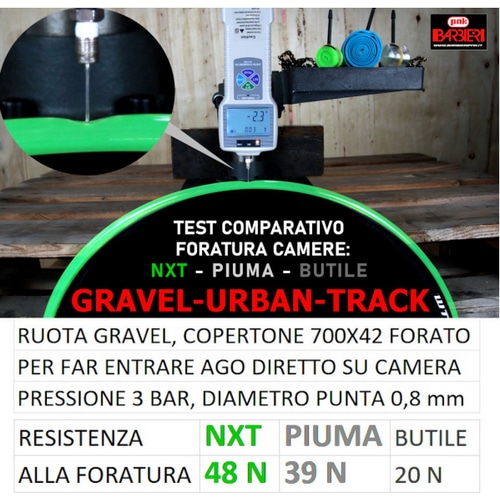 BARBIERI ( �o���r�G�� ) �`���[�u NXT PIUMA TPU �`���[�u FOR GRAVEL-CITY-URBAN �z���C�g 700X35-45C FV45 ( 622 )