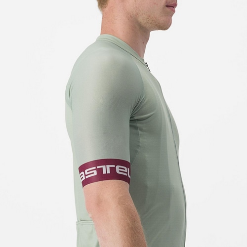CASTELLI ( カステリ ) 半袖ジャージ ENTRATA VI JERSEY ( エントラータ VI ジャージ ) DEFENDER GREEN / BORDEAUX - SILVER GRAY ( ディフェンダーグリーン / ボルドー - シルバーグレー ) XS