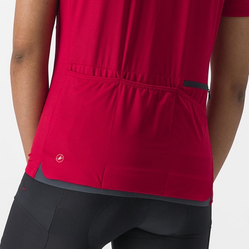 CASTELLI ( カステリ ) 半袖ジャージ UNLIMITED SENTIERO 2 JERSEY ( アンリミテッド センティエロ 2 ジャージ ) 611 ダーク レッド XL レディース