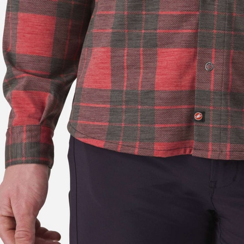 CASTELLI ( カステリ ) Tシャツ・カジュアルウェア UNLIMITED FLANNEL SHIRT ( アンリミテッド フランネルシャツ ) ポンペイアンレッド/ブラック XS